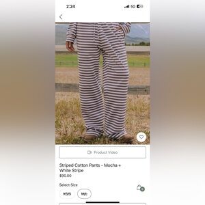 Xs/s daily drills striped Cotton Pants - Mocha and White